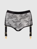 Pia Lace Cutout & High-Waist Garter Panty