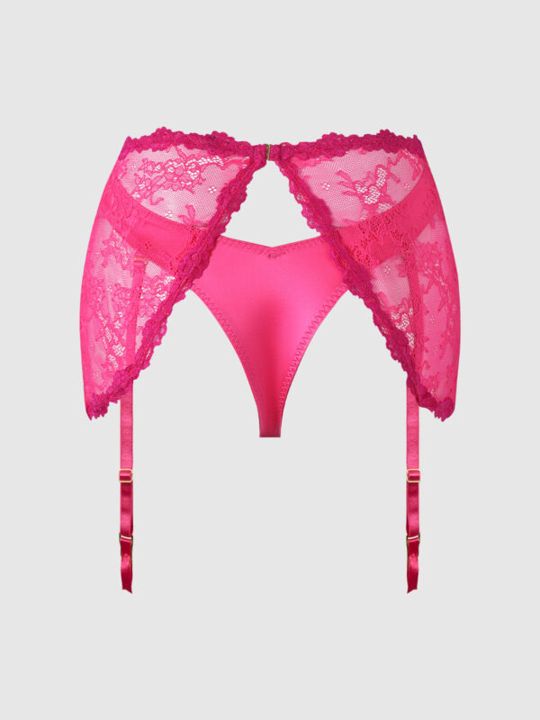 Pia Lace Skirted Open Back Garter & Tanga - Image 10