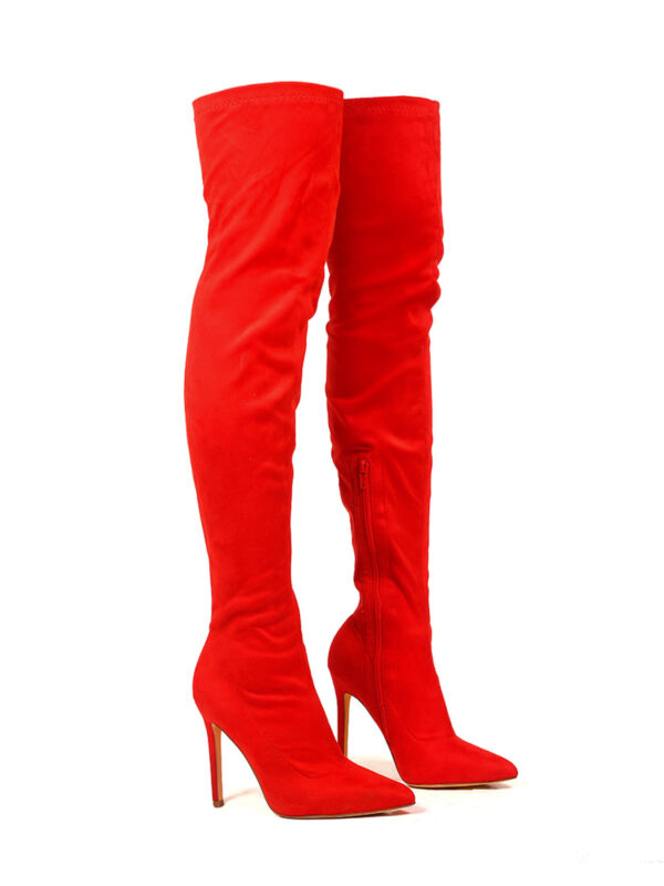 Gisele Stretchy Overknee Heeled Boots - Image 5