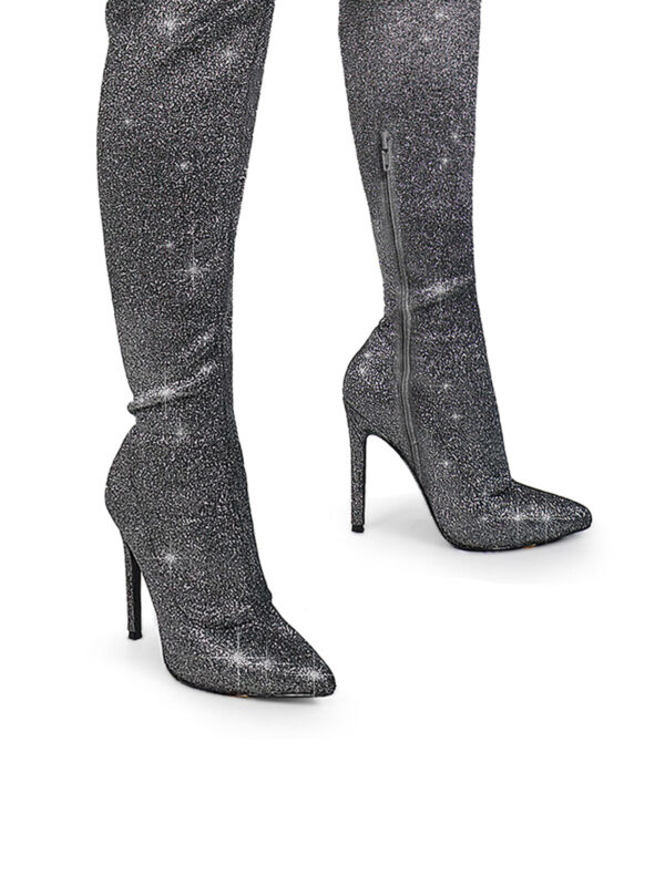 Gisele Stretchy Overknee Heeled Boots - Image 4