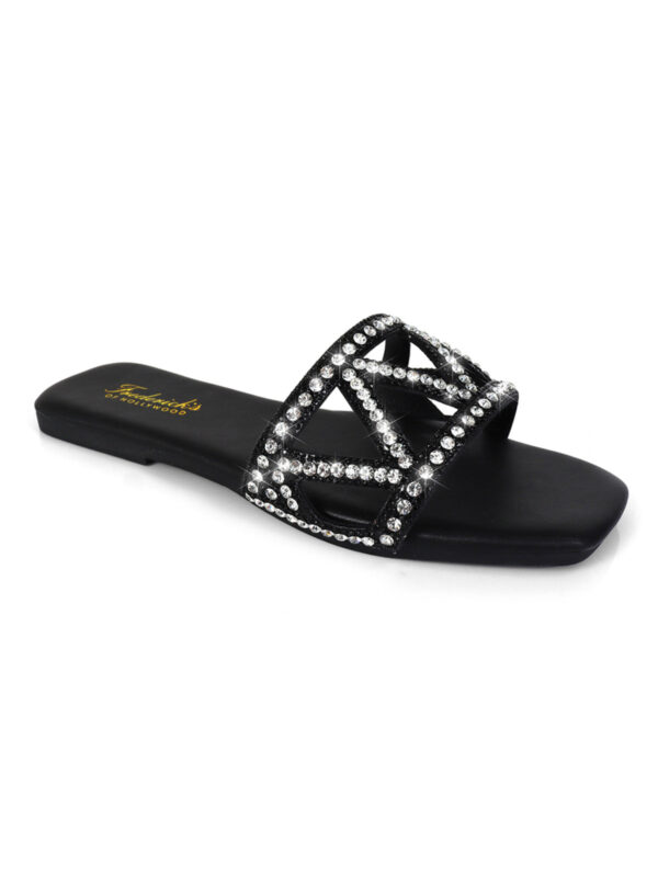 Lucy Rhinestone Flat Sandal - Image 2