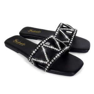 Lucy Rhinestone Flat Sandal