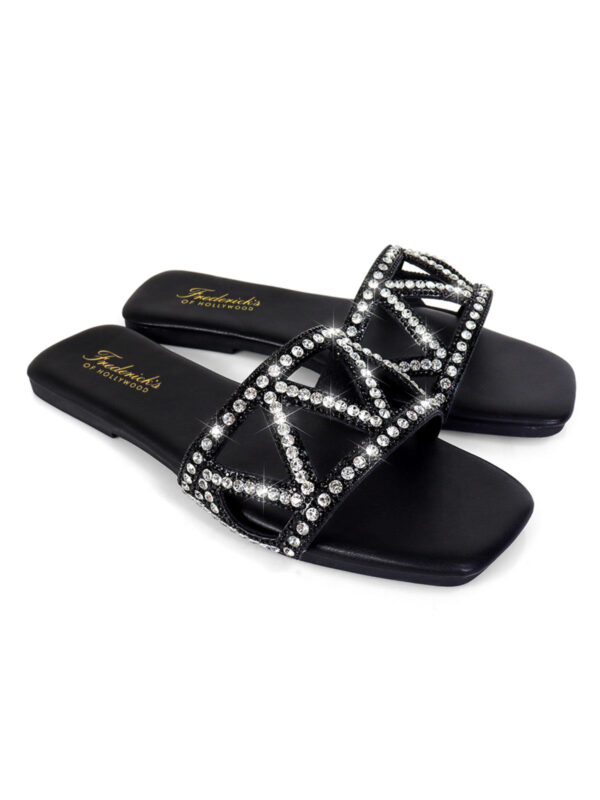 Lucy Rhinestone Flat Sandal