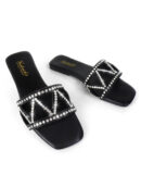 Lucy Rhinestone Flat Sandal