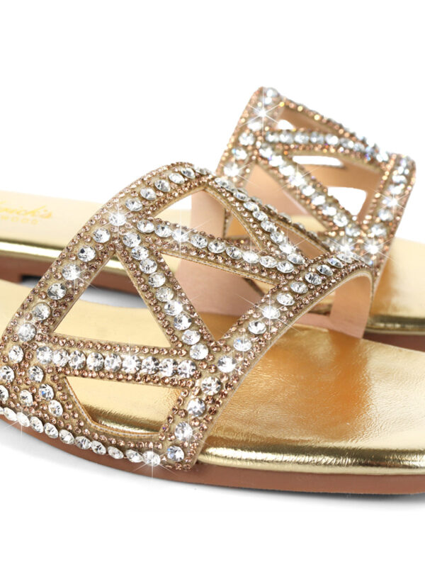 Lucy Rhinestone Flat Sandal - Image 3