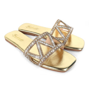 Lucy Rhinestone Flat Sandal
