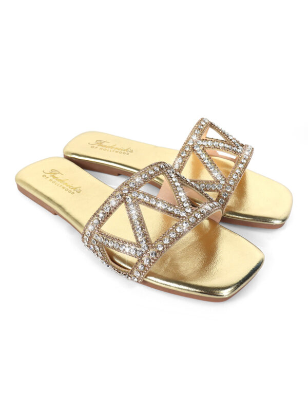 Lucy Rhinestone Flat Sandal