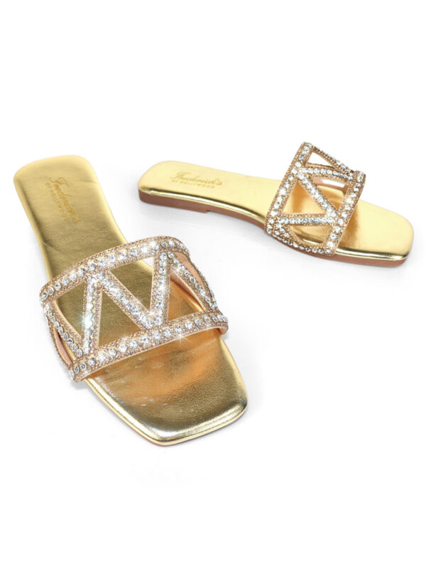 Lucy Rhinestone Flat Sandal - Image 4