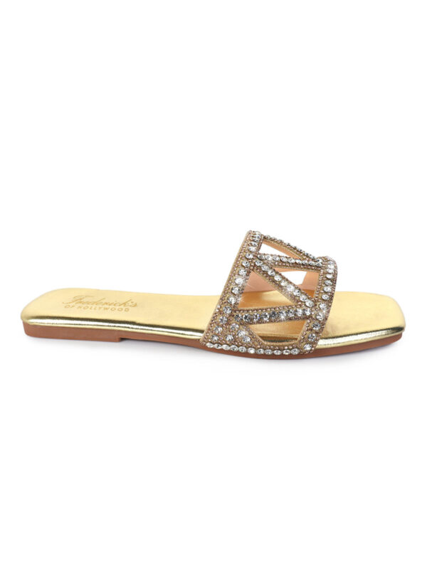 Lucy Rhinestone Flat Sandal - Image 5
