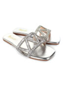 Lucy Rhinestone Flat Sandal