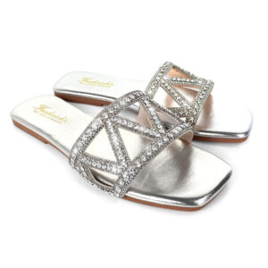 Lucy Rhinestone Flat Sandal