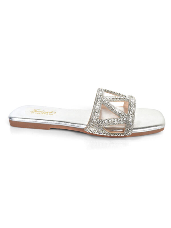Lucy Rhinestone Flat Sandal - Image 5
